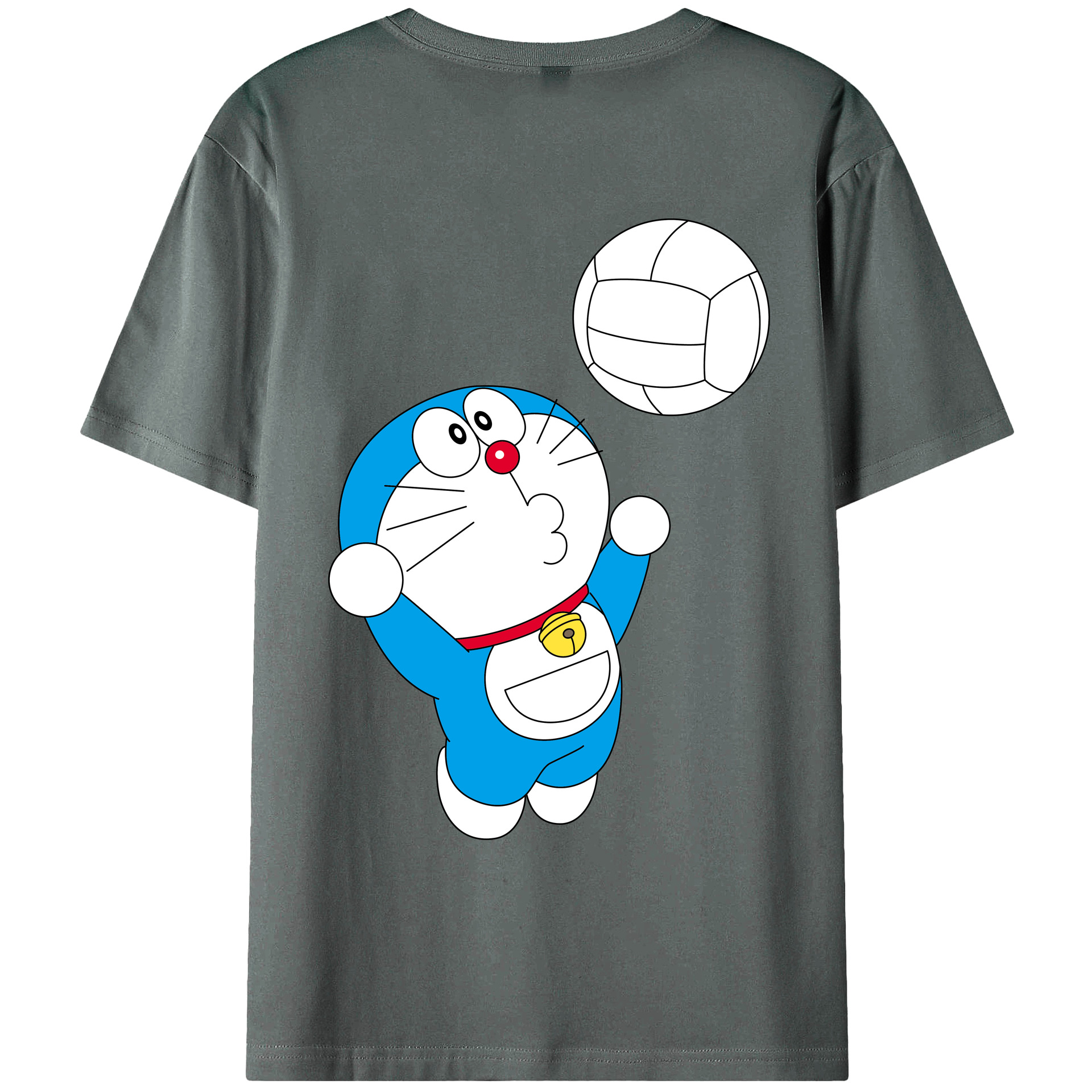 （画像用） ドラえもん Doraemon 綿100％ メンズ半袖Tシャツ（バックプリント） 通気性